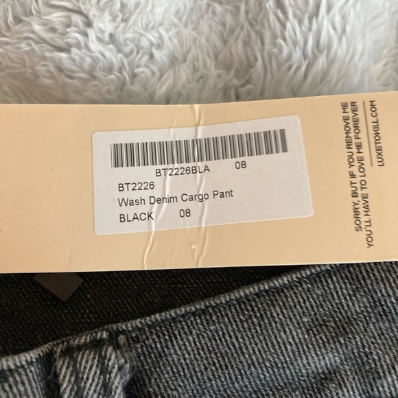 LUXE TO KILL Black Denim Cargo Pants - Picture 7 of 10